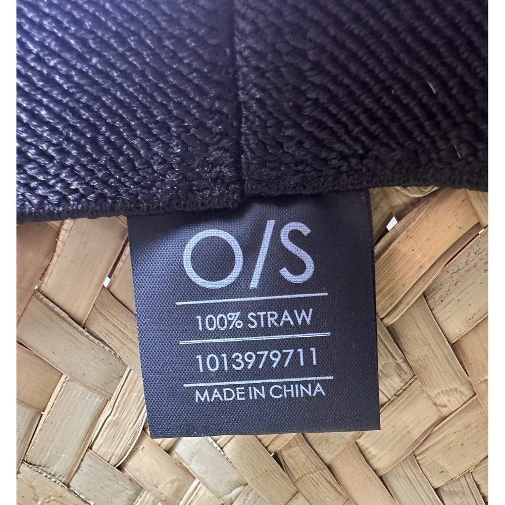Straw Cowboy Hat with American Flag Patch and Brim Trim